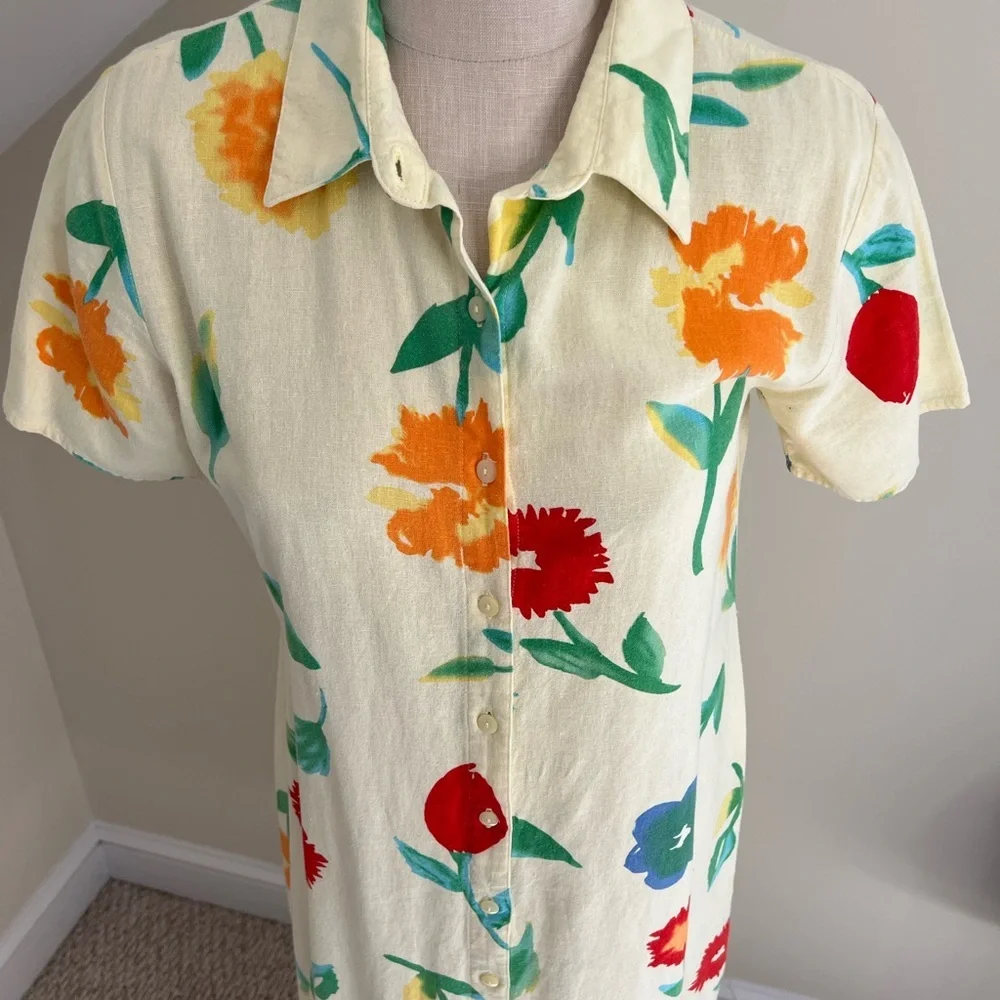 Mountain Lake Floral Button-Down Maxi Shirt Dress - Picture 2 of 8